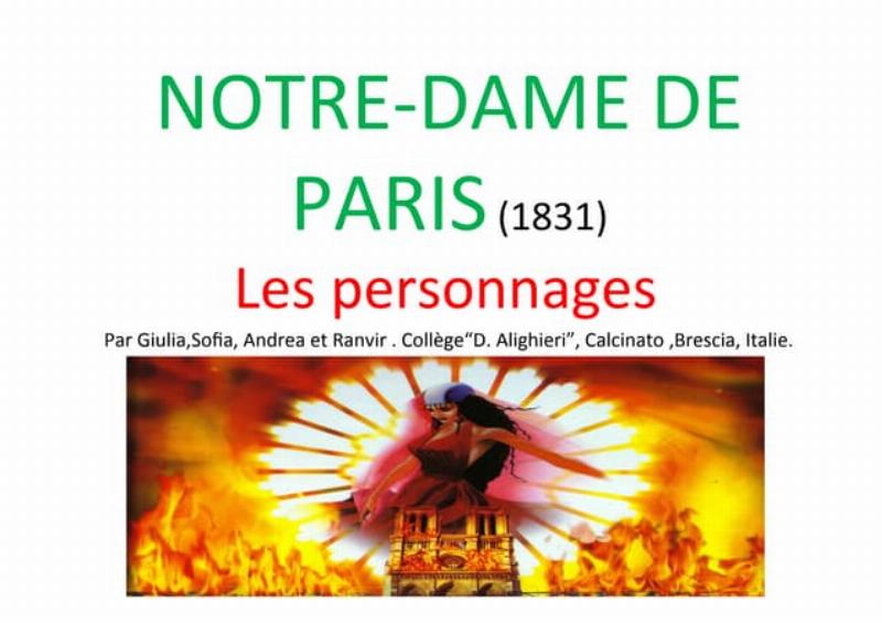 Les personnages principaux du roman Notre-Dame de Paris de Victor Hugo
